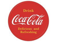 Enseigne Coca-cola en métal ronde  / Logo